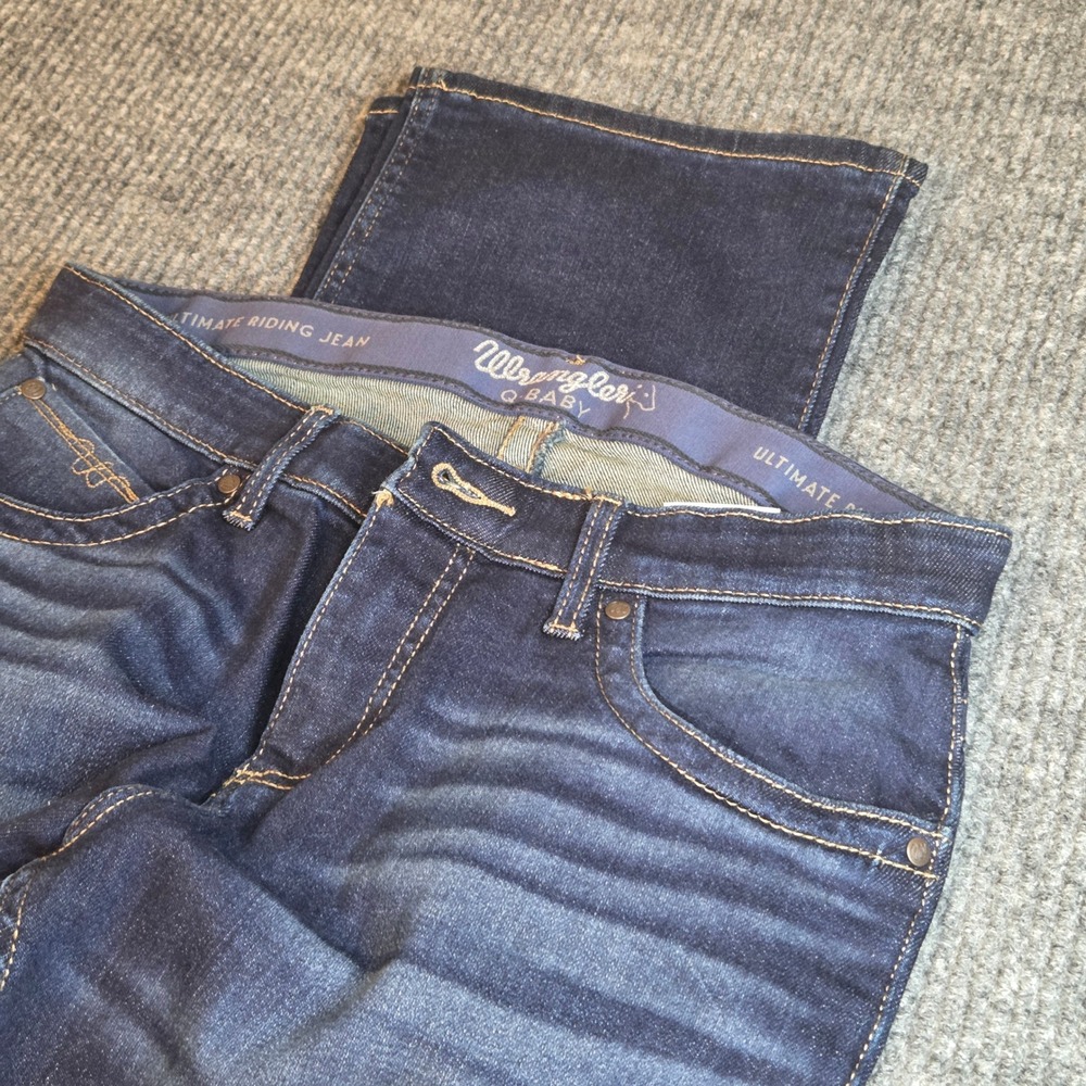 Wrangler Q Baby Ultimate Riding Jean Bootcut Denim Dark Wash Western‎